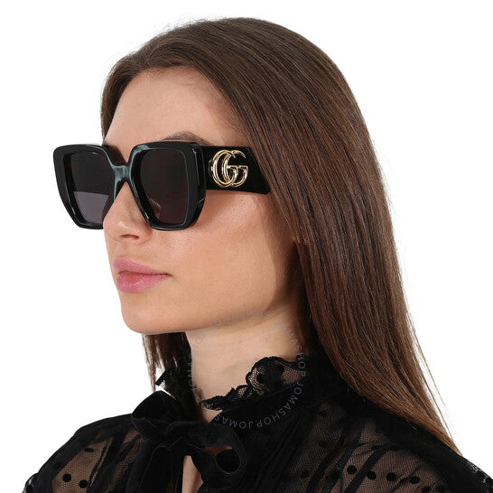 Gucci, Grey Geometric Ladies Sunglasses