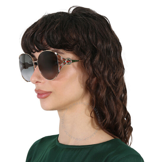 Gucci, Grey Gradient Oval Ladies Sunglasses
