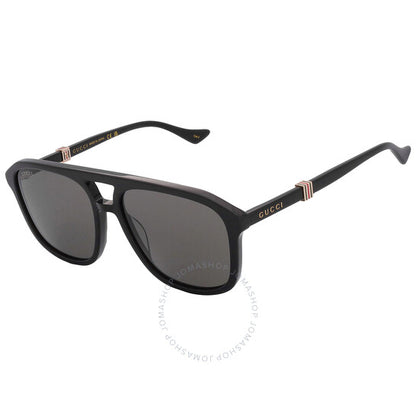 نظارات شمسية غوتشي نافيجيتور رمادية للرجال