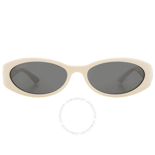 نظارات شمسية نسائية بيضاوية رمادية من غوتشي