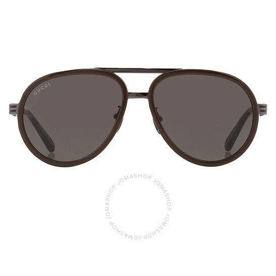 نظارات شمسية رجالية من جوتشي بايلوت رمادية اللون