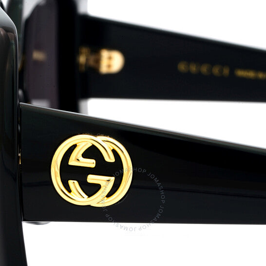 نظارات شمسية نسائية مستطيلة رمادية من غوتشي