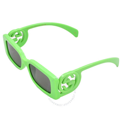 نظارات شمسية نسائية مستطيلة رمادية من غوتشي