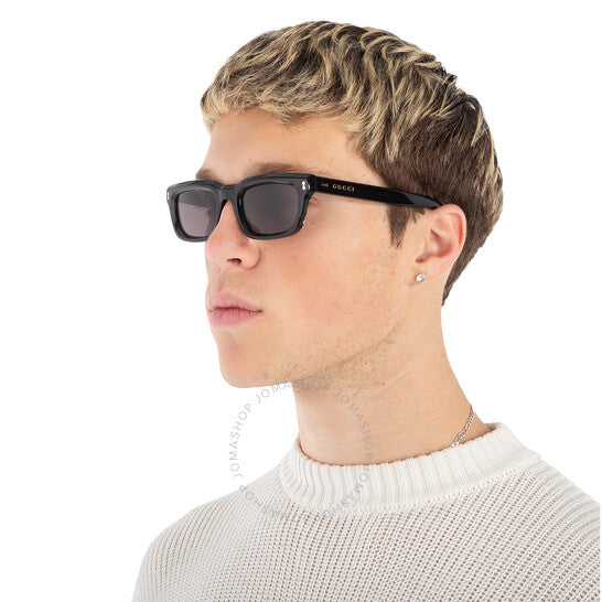 نظارة شمسية رجالية مستطيلة رمادية من جوتشي