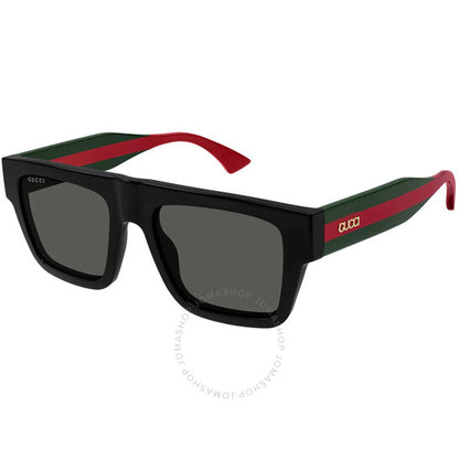 نظارات شمسية رجالية من Gucci، بتصميم Brownline رمادي