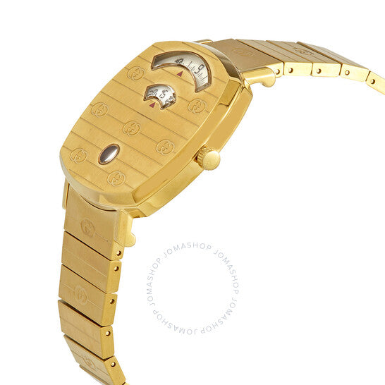ساعة Gucci Grip كوارتز بمينا بيضاء وذهب أصفر للسيدات