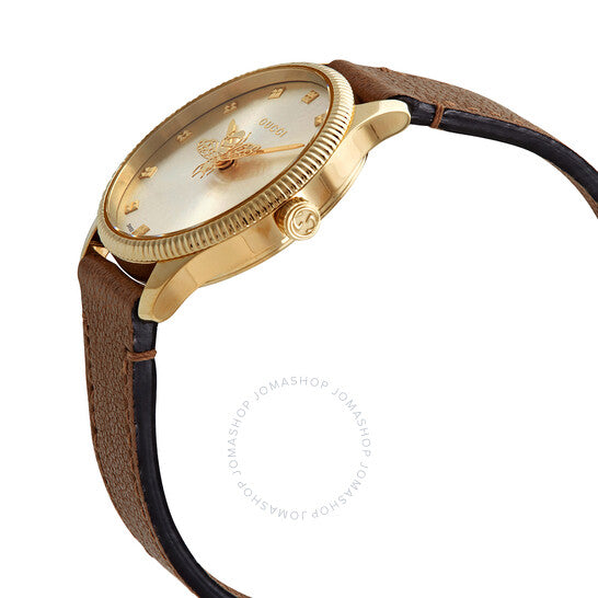 ساعة Gucci G-Timeless كوارتز نسائية بمينا بلون الشمبانيا
