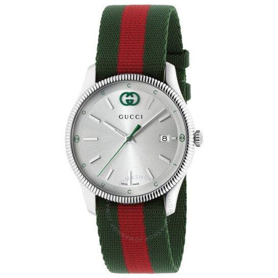 ساعة Gucci G-Timeless كوارتز فضية اللون للسيدات