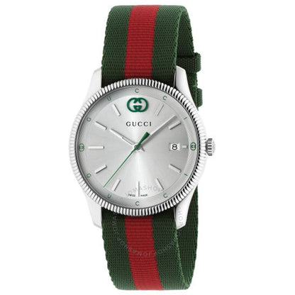 ساعة Gucci G-Timeless كوارتز فضية اللون للسيدات