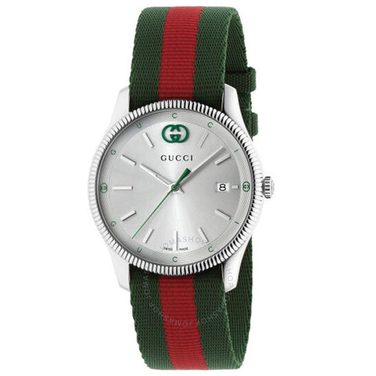 ساعة Gucci G-Timeless كوارتز فضية اللون للسيدات