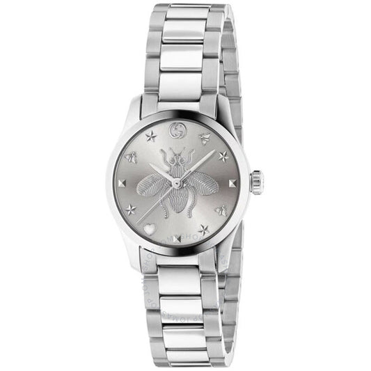 ساعة Gucci G-Timeless كوارتز فضية اللون للسيدات
