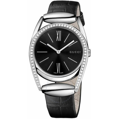 Gucci, Horsebit Quartz Diamond Black Dial Ladies Watch