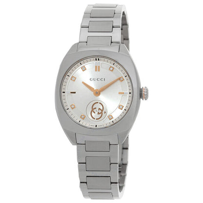 Gucci, Interlocking G Quartz Diamond Silver Dial Ladies Watch