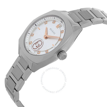 Gucci, Interlocking G Quartz Diamond Silver Dial Ladies Watch