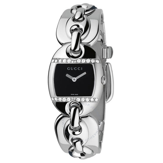 Gucci, Marina Chain Quartz Diamond Black Dial Ladies Watch