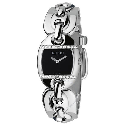 Gucci, Marina Chain Quartz Diamond Black Dial Ladies Watch