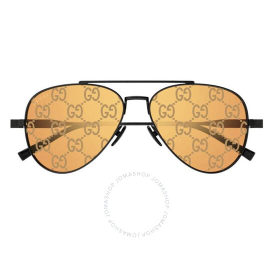 نظارات شمسية رجالية من جوتشي بشعار برتقالي