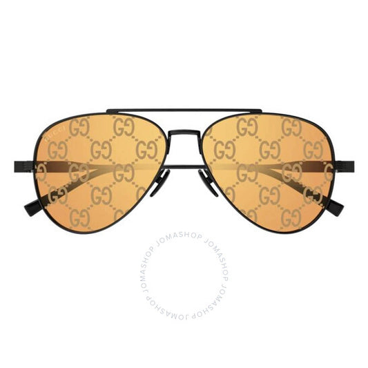 نظارات شمسية رجالية من جوتشي بشعار برتقالي