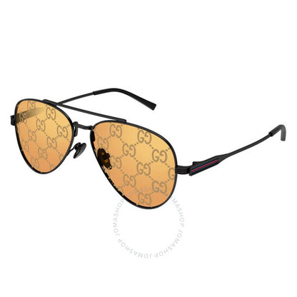 نظارات شمسية رجالية من جوتشي بشعار برتقالي