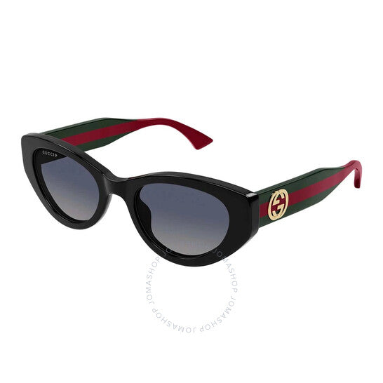 Gucci, Polarized Grey Gradient Cat Eye Ladies Sunglasses