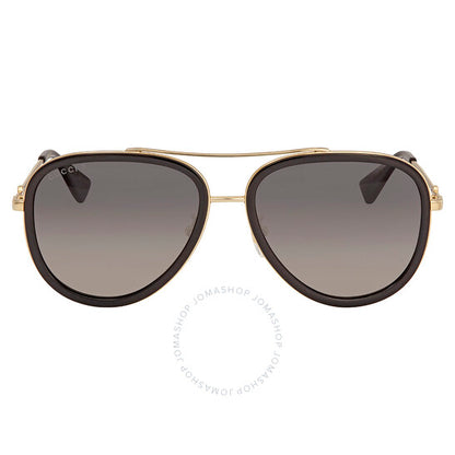 Gucci, Polarized Grey Gradient Pilot Ladies Sunglasses