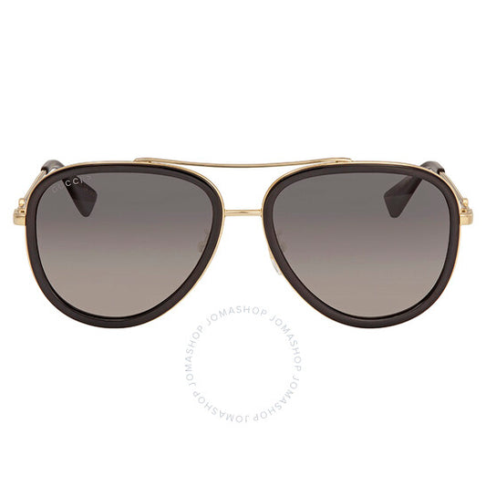 Gucci, Polarized Grey Gradient Pilot Ladies Sunglasses