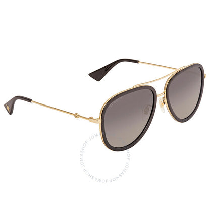 Gucci, Polarized Grey Gradient Pilot Ladies Sunglasses
