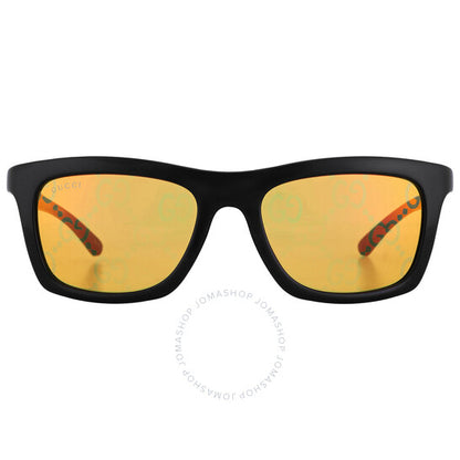 Gucci, Yellow Mirror Logo Sport Men's Sunglasses