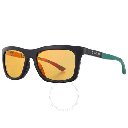 Gucci, Yellow Mirror Logo Sport Men's Sunglasses