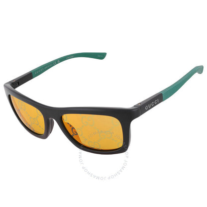 Gucci, Yellow Mirror Logo Sport Men's Sunglasses