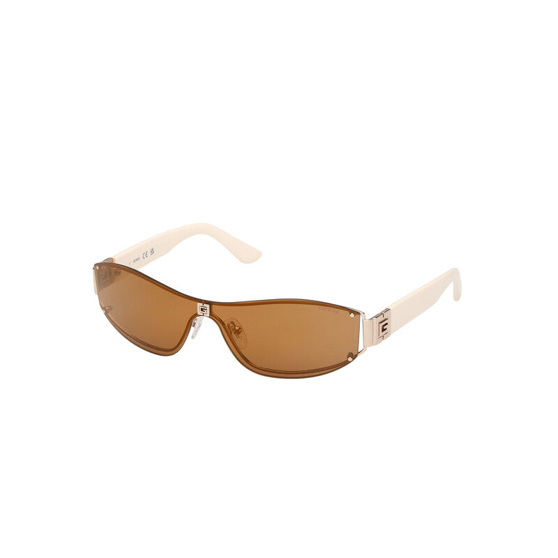 Brown Mirror Shield Ladies Sunglasses