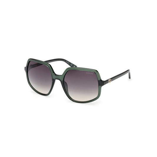 Green Gradient Irregular Ladies Sunglasses