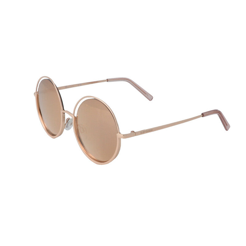 Ladies Gold Tone Round Sunglasses