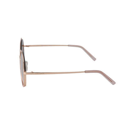 Ladies Gold Tone Round Sunglasses