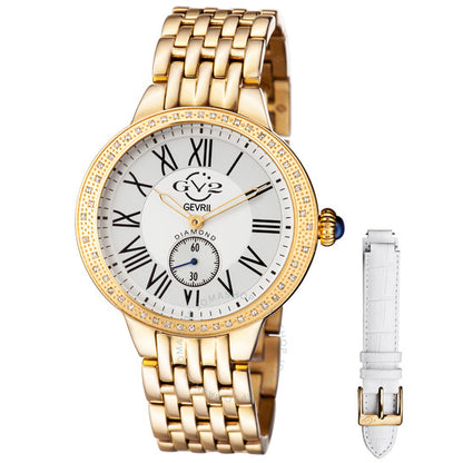 Gv2 By Gevril, Astor Gold-tone Diamond Bezel Quartz Ladies Watch