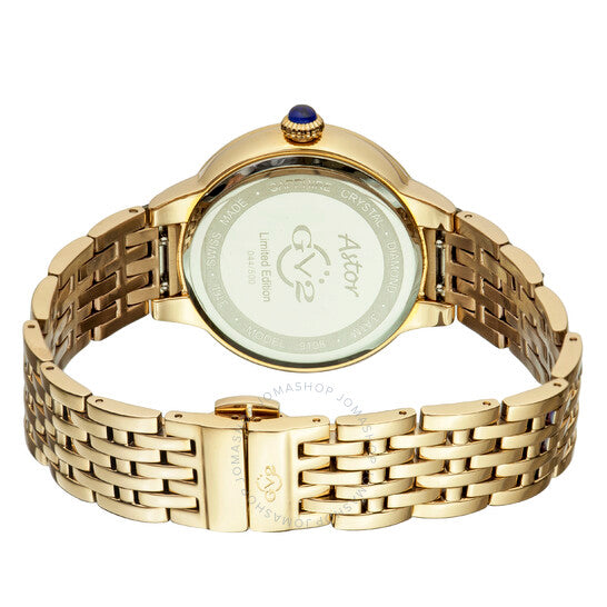 Gv2 By Gevril, Astor Gold-tone Diamond Bezel Quartz Ladies Watch
