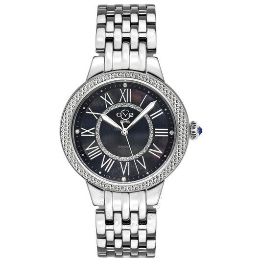 Gv2 من جيفريل، ساعة أستور II كوارتز بمينا من عرق اللؤلؤ والماس للسيدات