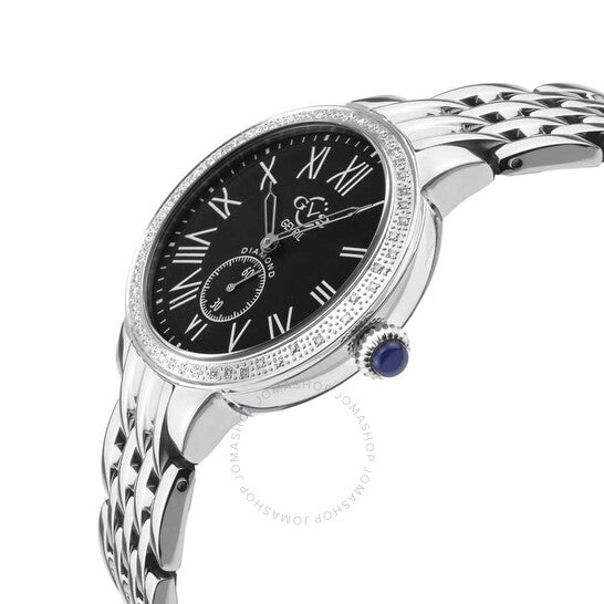 Gv2 By Gevril, Astor Quartz Diamond Black Dial Ladies Watch