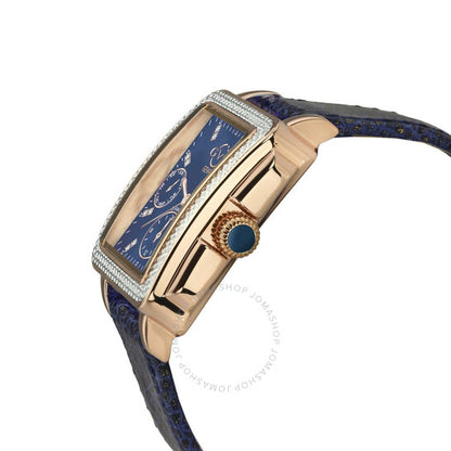 Gv2 By Gevril, Bari Sparkle Quartz Diamond Blue Dial Ladies Watch