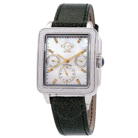 ساعة Gv2 من جيفريل، باري سباركل كوارتز بمينا بيضاء للسيدات