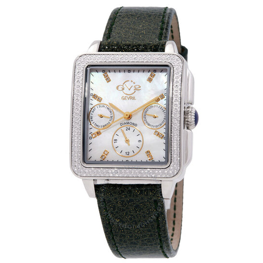 ساعة Gv2 من جيفريل، باري سباركل كوارتز بمينا بيضاء للسيدات