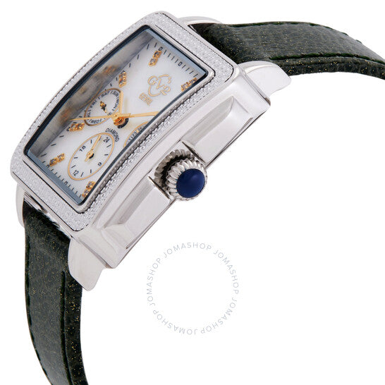 ساعة Gv2 من جيفريل، باري سباركل كوارتز بمينا بيضاء للسيدات