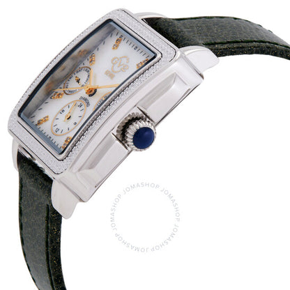 ساعة Gv2 من جيفريل، باري سباركل كوارتز بمينا بيضاء للسيدات