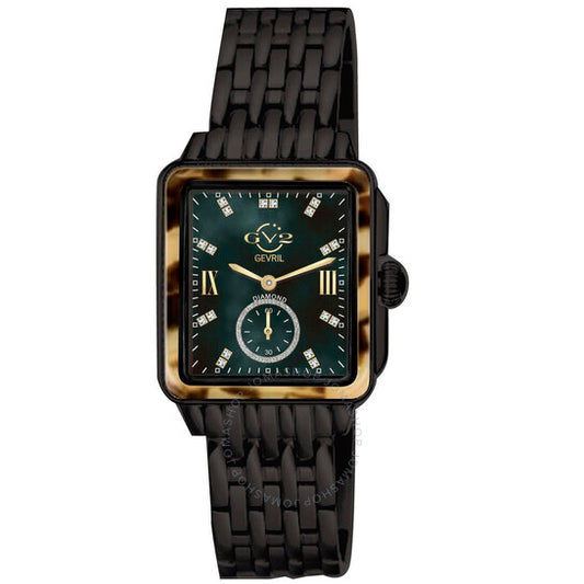 ساعة Gv2 من جيفريل، باري، مرصعة بالألماس والسلحفاة، بمينا من عرق اللؤلؤ للسيدات