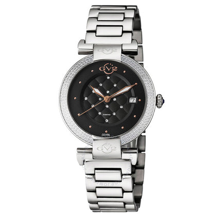 Gv2 من جيفريل، ساعة بيرليتا كوارتز نسائية بمينا سوداء