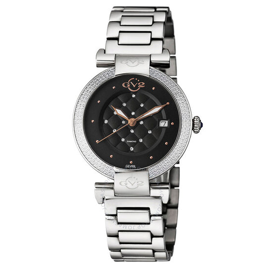 Gv2 من جيفريل، ساعة بيرليتا كوارتز نسائية بمينا سوداء