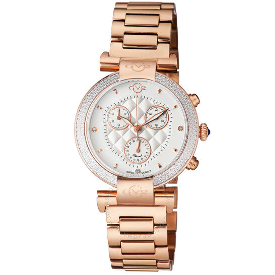 Gv2 من جيفريل، ساعة بيرليتا كرونوغراف ألماس نسائية بمينا أبيض