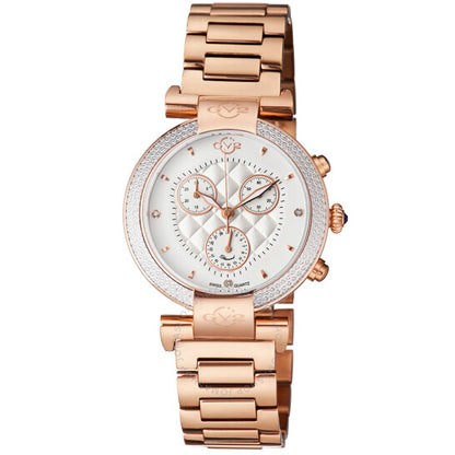 Gv2 من جيفريل، ساعة بيرليتا كرونوغراف ألماس نسائية بمينا أبيض