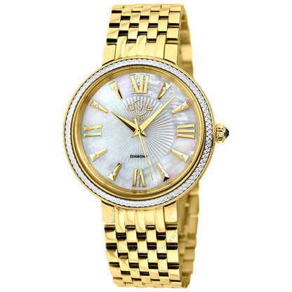 Gv2 By Gevril, Genoa Diamond Mother of Pearl Dial Ladies Watch