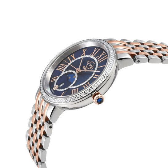 Genoa Mother of Pearl Dial Quartz Moon Phase Diamond Ladies Watch